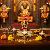 Gold Lotus Tealight Candle Holder | Decorative Metal Flower Candle Stand for Home & Table Decor