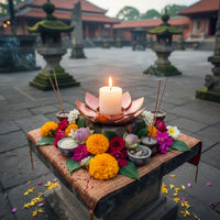 Copper Lotus Candle Holder Metal | Decorative Lotus Tealight Stand | Flower Table Decor Lamp